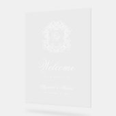 エレガント華美モノグラム結婚クレスト アクリルサイン (傾斜)