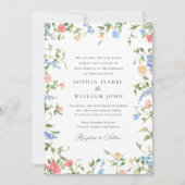 エレガント華美ヴィンテージフレ結婚ーム 招待状 (正面)