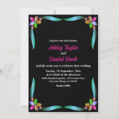 エレガント華美光沢のあるモダンフローラ結婚の 招待状 (正面)