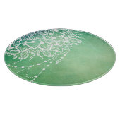 エレガント華美禅曼荼羅ロゼット緑の色調 カッティングボード (角)