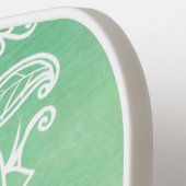 エレガント華美禅曼荼羅ロゼット緑の色調 ピックルボールラケット (左詳細)