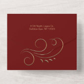 エレガント華美金ゴールドザシーズンタイポグラフィ オールインワン招待状 (裏面)