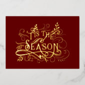 エレガント華美金ゴールドザシーズンタイポグラフィ 箔シーズンカード (正面)