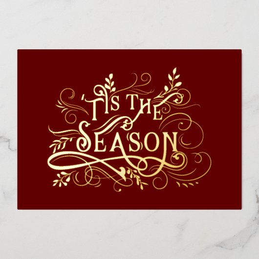 エレガント華美金ゴールドザシーズンタイポグラフィ 箔シーズンカード (正面)