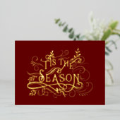 エレガント華美金ゴールドザシーズンタイポグラフィ 箔シーズンカード (立ち正面)