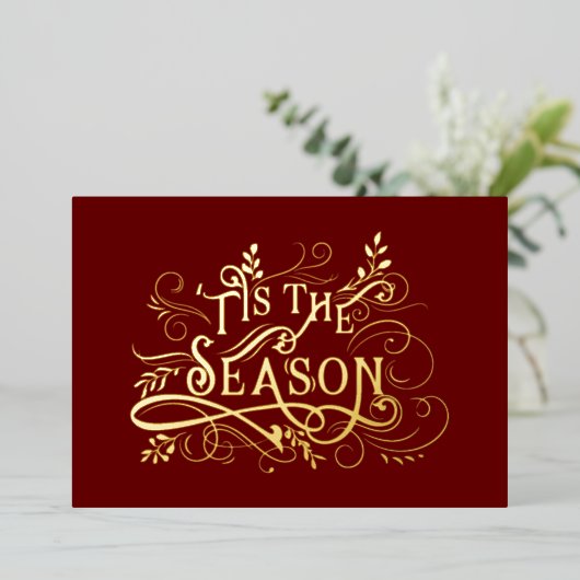 エレガント華美金ゴールドザシーズンタイポグラフィ 箔シーズンカード (立ち正面)