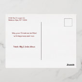 エレガント華美金ゴールドザシーズンタイポグラフィ 箔シーズンポストカード (裏面)