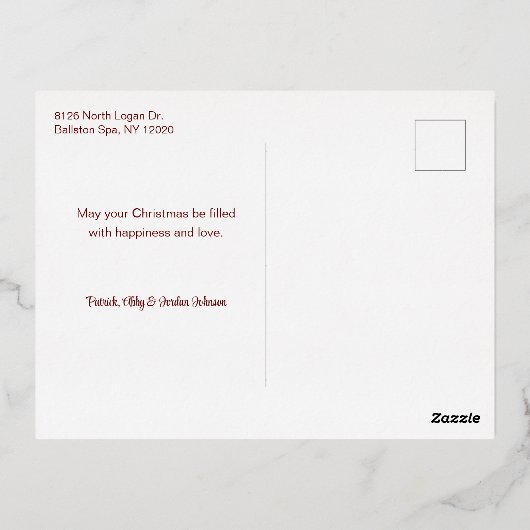 エレガント華美金ゴールドザシーズンタイポグラフィ 箔シーズンポストカード (裏面)