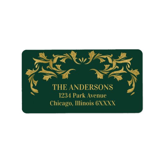 エレガント華美金ゴールドメリー住所 シール (正面)