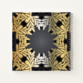 エレガント華美金ゴールドリーフ結婚フレームズゲストブック ノートブック (裏面)