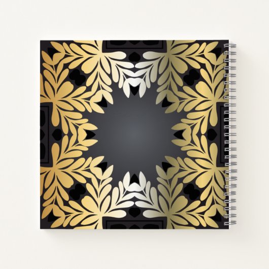 エレガント華美金ゴールドリーフ結婚フレームズゲストブック ノートブック (裏面)