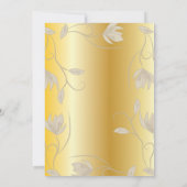 エレガント華美金ゴールド結婚式招待状 招待状 (裏面)
