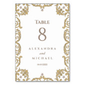 エレガント華美金ビクトリアン婚式 テーブルナンバー (正面)