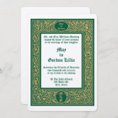 エレガント葉とフローラ縁ど結婚の 招待状 (正面/裏面)