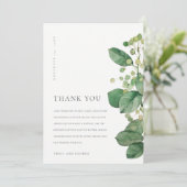 エレガント葉の葉緑水結婚色 サンキューカード (スタンド正面)