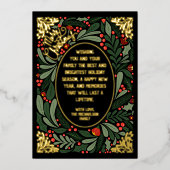 エレガント葉アートフローラ金ゴールド 箔シーズンカード (正面)