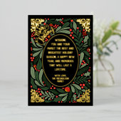 エレガント葉アートフローラ金ゴールド 箔シーズンカード (立ち正面)