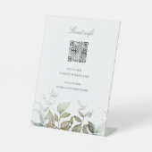 エレガント葉ゲストWifi qrコードペデスタルサイン 台座サイン (正面)