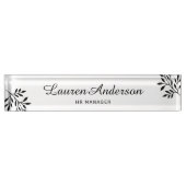 エレガント葉パーソナライズされた デスクネームプレート (正面)