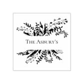 エレガント葉ファミリ名スタンプ ラバースタンプ (インプリント)