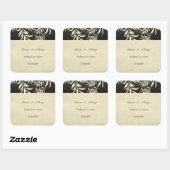 エレガント葉フェイク金ゴールド結婚s スクエアシール (シート)