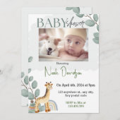 エレガント葉ベビーと玩具 招待状 (正面/裏面)