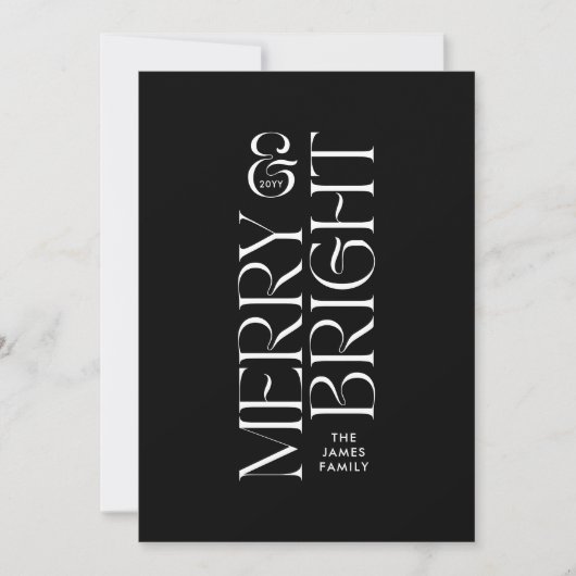 エレガント葉モダンミニマルタイポグラフィ シーズンカード (正面)