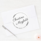 エレガント葉名パーソナライズされた業 ラウンドシール (封筒)