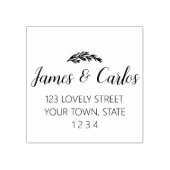 エレガント葉名差出人住所 ラバースタンプ (インプリント)