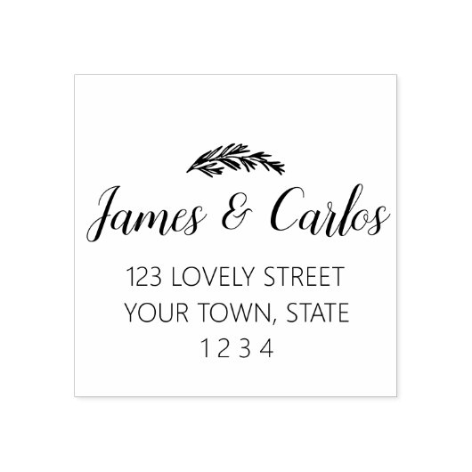 エレガント葉名差出人住所 ラバースタンプ (インプリント)