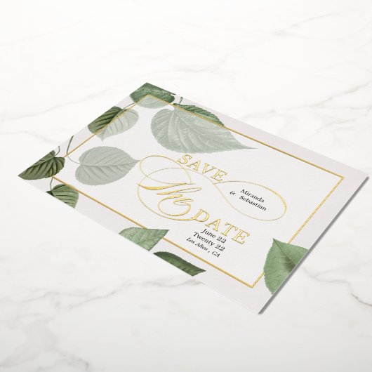 エレガント葉春保存日 箔招待状 (回転した状態)