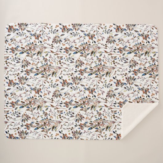 エレガント葉果実の水の色の白フローラ シェルパブランケット (正面(横))