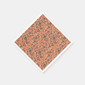 エレガント葉果実オレンジフローラルパターン スタンダードカクテルナプキン (角)