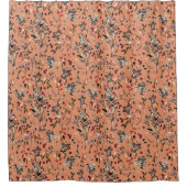 エレガント葉果実オレンジ色の水カラーフローラ シャワーカーテン (正面)