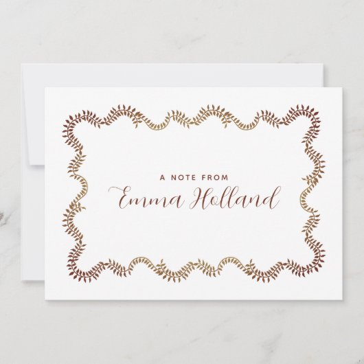 エレガント葉植物体パーソナライズされた 案内状 (正面)