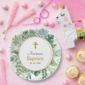 エレガント葉正キリスト教の洗礼 ペーパープレート (パーティー)