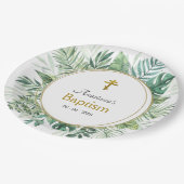 エレガント葉正キリスト教の洗礼 ペーパープレート (アングル)