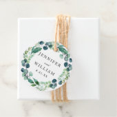 エレガント葉状水彩植物性リース結婚ズ フェイバータグ (インサイチュ)