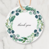 エレガント葉状水彩植物性リース結婚ズ フェイバータグ (裏面)