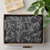 エレガント葉白黒ティッシュペーパー 薄葉紙 (ギフト)