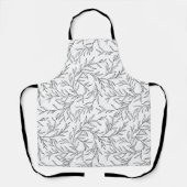 エレガント葉白黒 エプロン (正面)