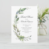 エレガント葉素朴ブライダルシャワー 招待状 (スタンド正面)