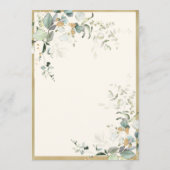 エレガント葉素朴金ゴールド結婚ズ 招待状 (裏面)