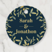 エレガント葉結婚式の引き出物ラベル フェイバータグ (正面)