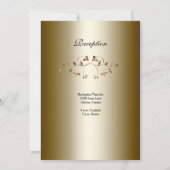 エレガント葉結婚金ゴールド 招待状 (裏面)