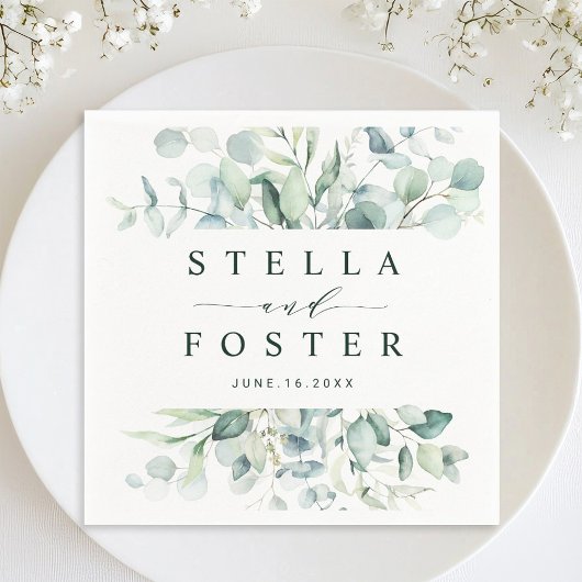 エレガント葉結婚 スタンダードカクテルナプキン