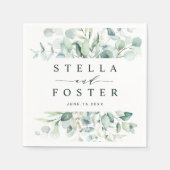 エレガント葉結婚 スタンダードカクテルナプキン (正面)