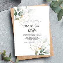 エレガント葉金ゴールドの水色結婚の