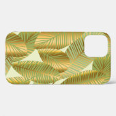 エレガント葉金ゴールドエキゾチックなブルーパターン Case-Mate iPhoneケース (裏面 (横))