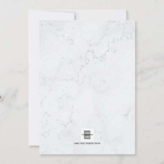 エレガント葉金ゴールド大理石が日付の結婚保存 招待状 (裏面)